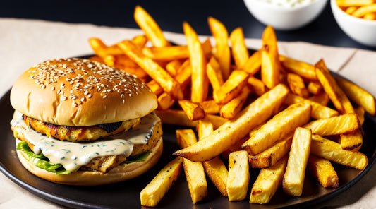 Halloumi Burger With Wedges And Tomato Relish